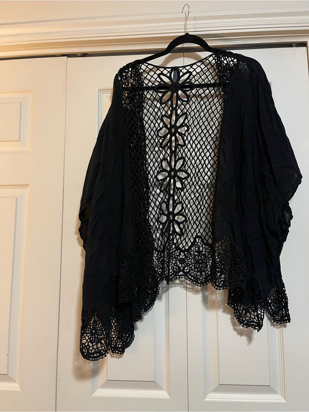 torrid Black Crochet Open-Front Shrug